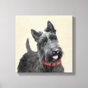 Pintado Terrier Escocés - Arte Perro Original