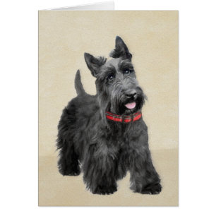 Pintado Terrier Escocés - Arte Perro Original