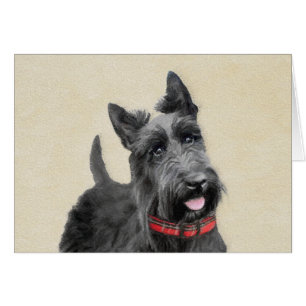 Pintado Terrier Escocés - Arte Perro Original