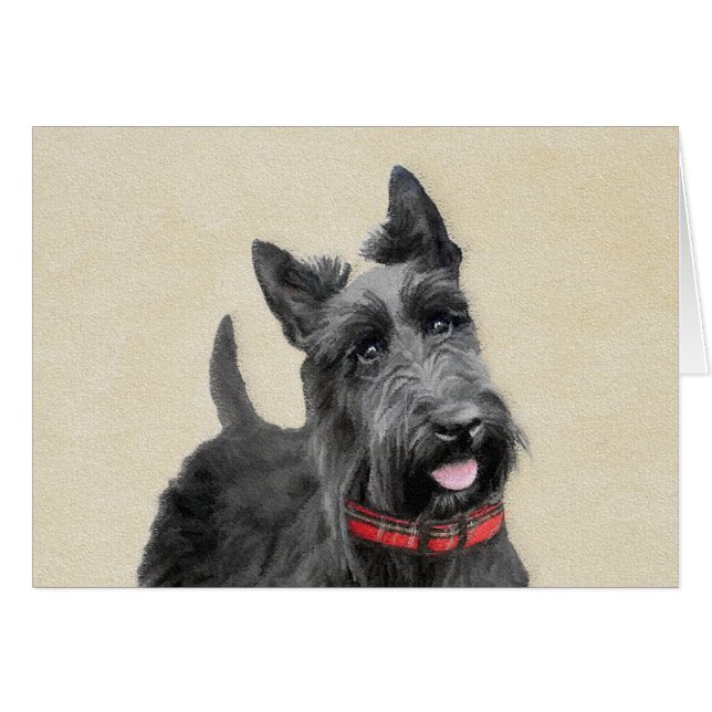 Pintado Terrier Escocés - Arte Perro Original (Anverso (Horizontal))
