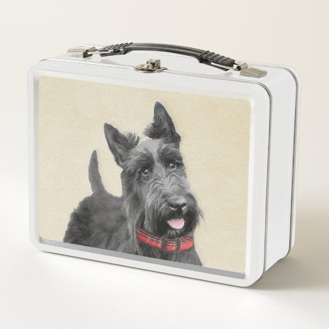 Pintado Terrier Escocés - Arte Perro Original (Anverso)