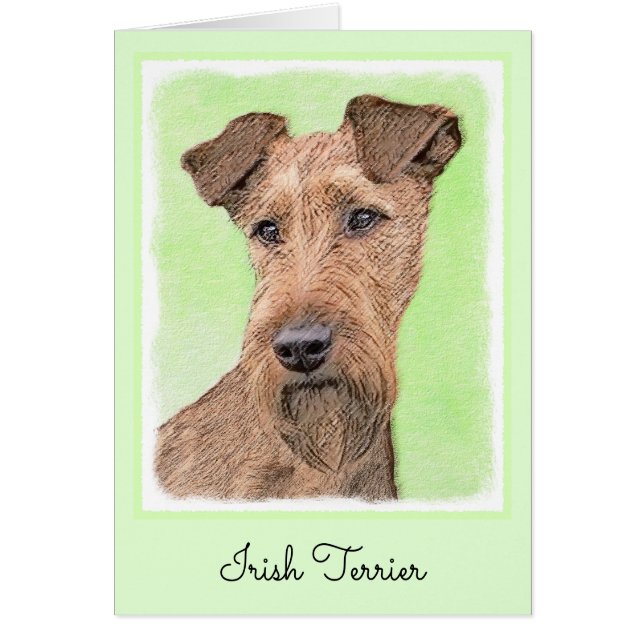 Pintado Terrier Irlandés - Arte de Perro Original. (Frente)