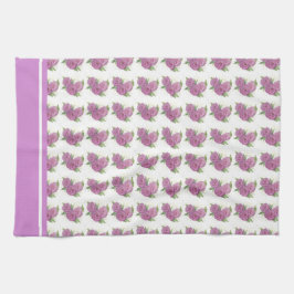 (pintado) Toalla de té para rosas de lavanda