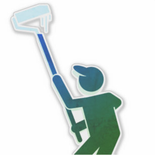 Pintador con Pegatina de rodillos de pintura