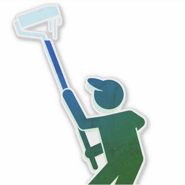 Pintador con Pegatina de rodillos de pintura (Anverso)