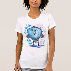 Pintando camiseta de pájaro azul - Divertido