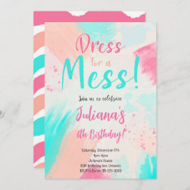 Pintando colores pasteles Invitación al cumpleaños