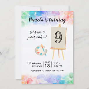 Pintando invitación de cumpleaños