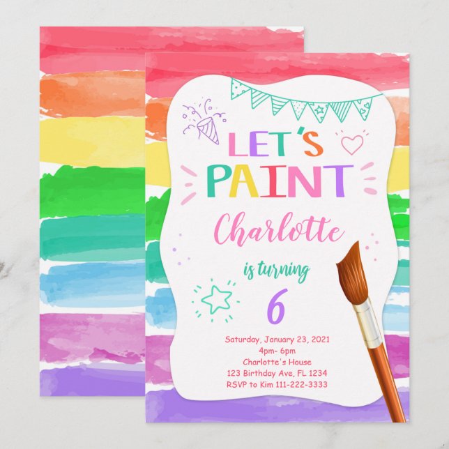 Pintando invitación de cumpleaños (Anverso / Reverso)