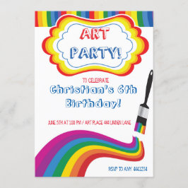 Pintando la invitación a la fiesta de cumpleaños