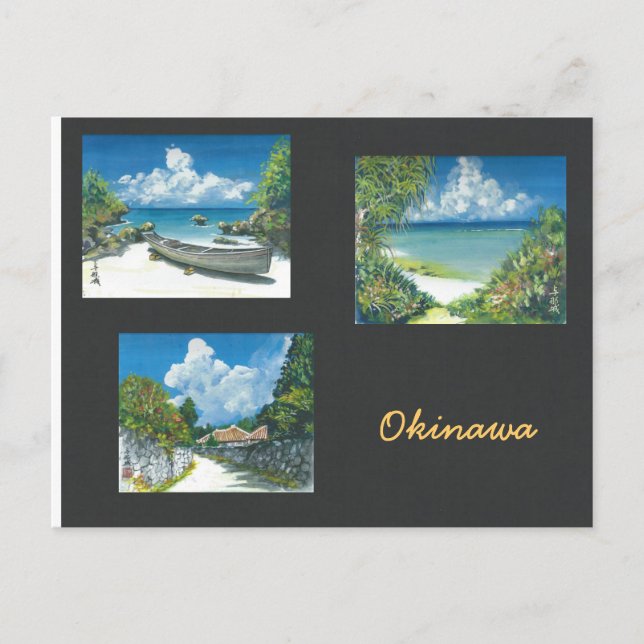 Pintando la tarjeta postal Okinawa (Anverso)