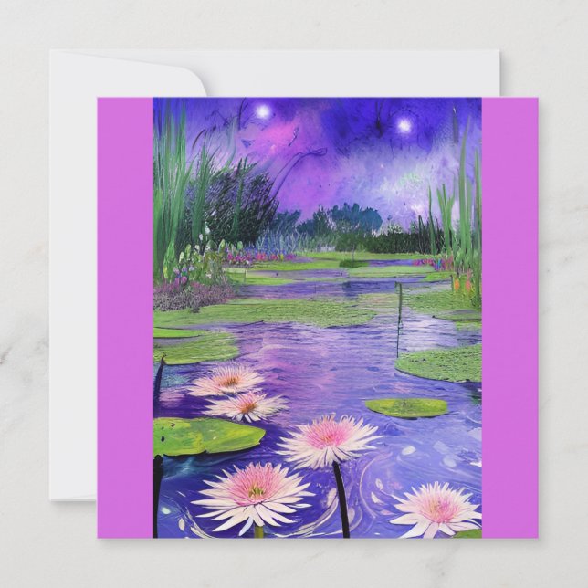 Pintando noche estrellada en el estanque (Anverso)