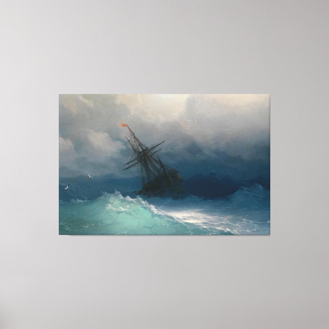 Pintar barco de mar Premium Lienzo envuelto (brill (Anverso)