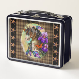 Pintar caballo Mustang con iris y mariposas