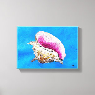 Pintar conch Shell en lienzo