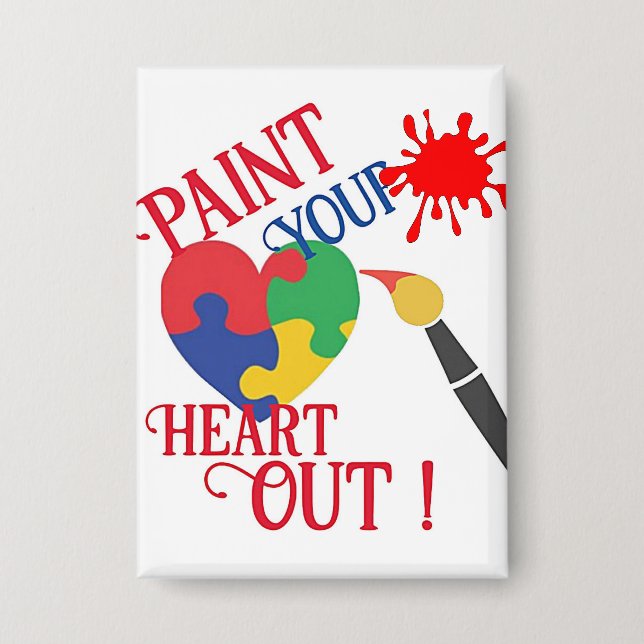 Pintar el corazón fuera, botón (Anverso)