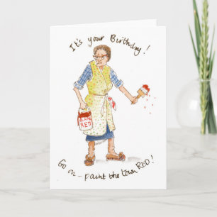 "¡Pintar el pueblo rojo!" Tarjeta de cumpleaños pa