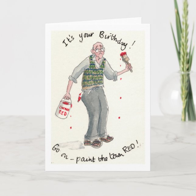 "¡Pintar el pueblo rojo!" Tarjeta de cumpleaños pa (Anverso)