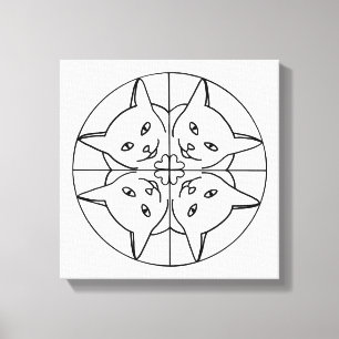 Pintar gatos Kaleidoscope en lienzo envuelto