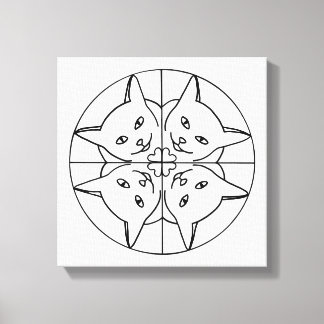 Pintar gatos Kaleidoscope en lienzo envuelto