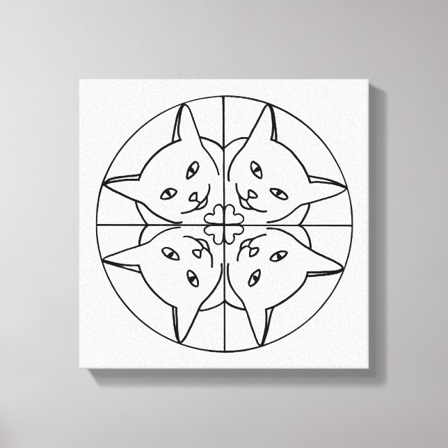 Pintar gatos Kaleidoscope en lienzo envuelto (Anverso)