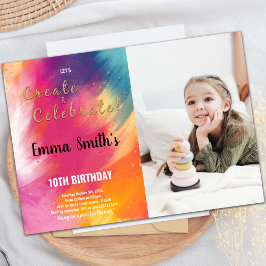 Pintar invitación de cumpleaños con foto