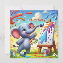 Pintar la tarjeta plana de elefante de estrés