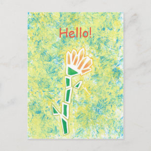 Pintar las flores abstractas Hola postales