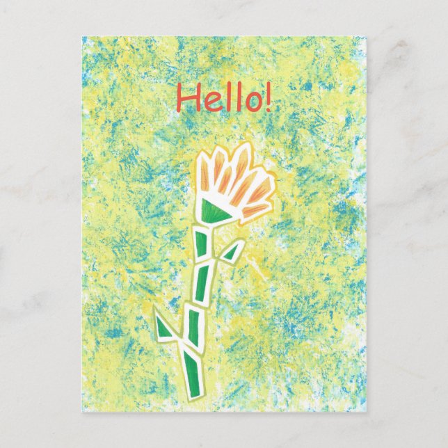 Pintar las flores abstractas Hola postales (Anverso)