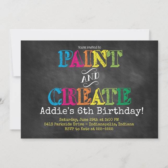 Pintar y crear una invitación de cumpleaños a Chal (Anverso)