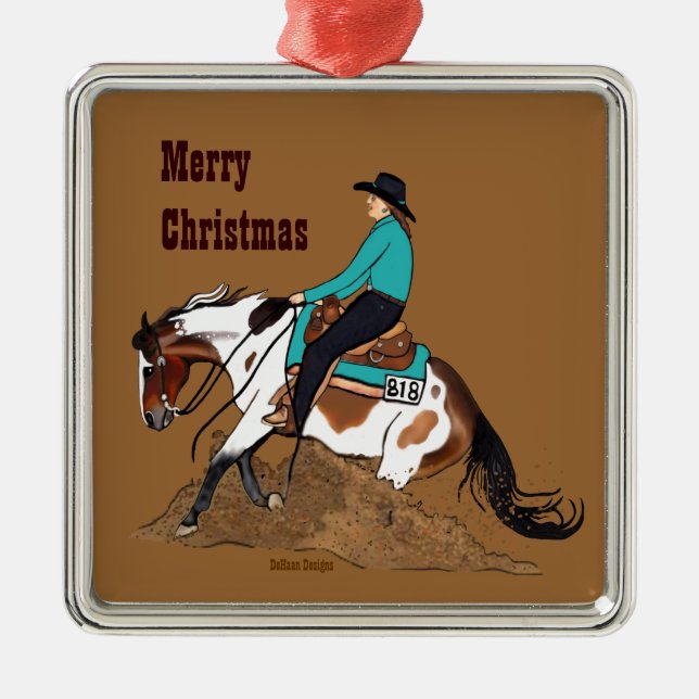 Pinte el ornamento del navidad del caballo que (Frente)