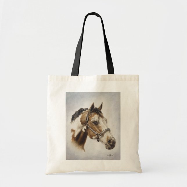 Pinte la bolsa de asas de la lona del caballo (Frente)