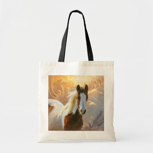 Pinte las bolsas de asas del oro del caballo (Frente)