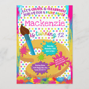 Pinte las invitaciones del cumpleaños de la