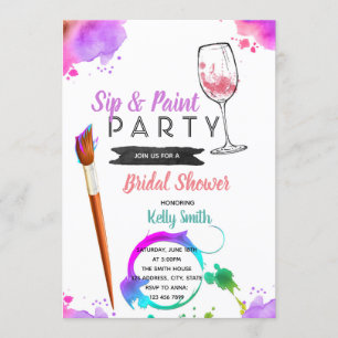 Pinte y sorba la invitación nupcial del fiesta de