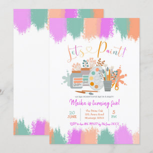 Pintemos la invitación de cumpleaños del Fiesta de