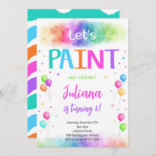 Pintemos una colorida pintura invitación de cumple