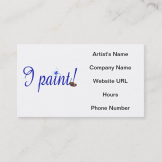 Pinto tarjetas de visita de la paleta de artistas