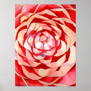 Pintura abstracta de arte original de Camellia ros