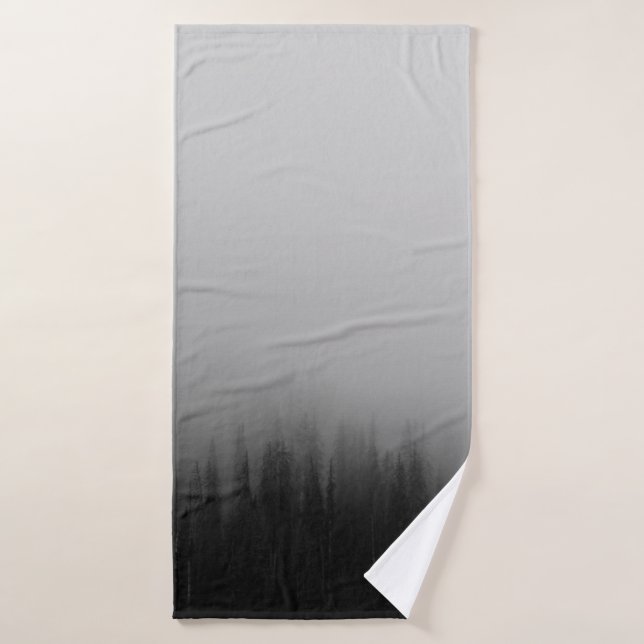 PINTURA ABSTRACTA DE BOSQUES DE PINO (Toalla de baño)