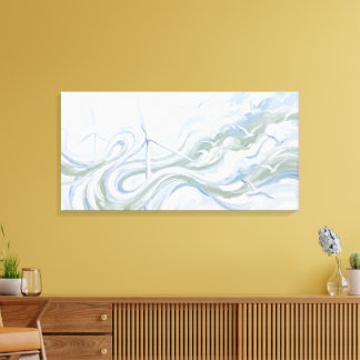Pintura abstracta de energía eólica, arte de soste