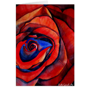 Pintura abstracta de rosa rojo macro