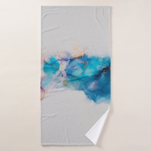 Pintura abstracta de tinta de alcohol. Alcohol Ink (Toalla de baño)