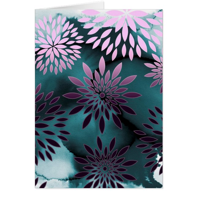 Pintura abstracta del estampado de flores y de la (Frente)