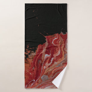 Pintura abstracta en rojo y blanco