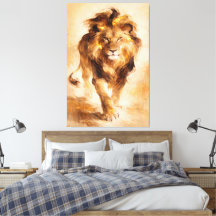 Pintura abstracta majestuosa del león dorado Arte