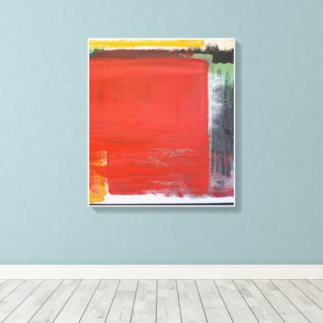 Pintura abstracta moderna sobre lienzo (Insitu (piso de madera))