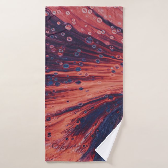 Pintura abstracta roja y negra (Toalla de baño)