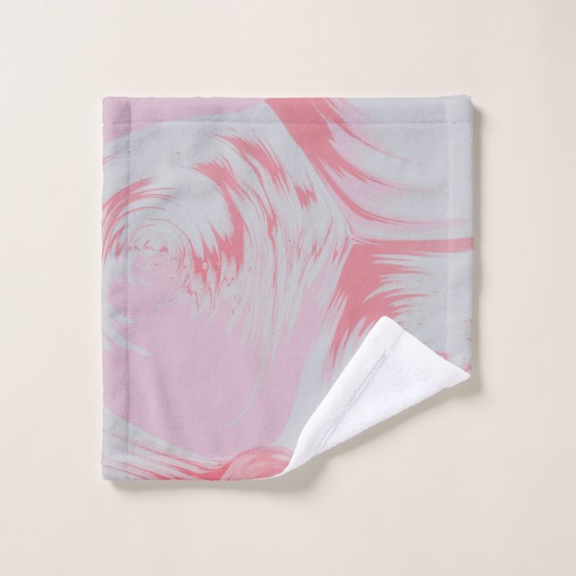 Pintura abstracta rosa y blanca (Toallita)