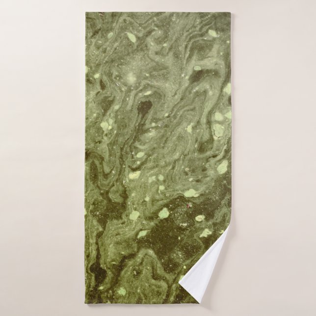 Pintura abstracta verde (Toalla de baño)